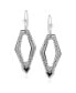 Фото #2 товара Sterling Silver and Geometric Shape Black Agate Gemstone Lever Back Earrings