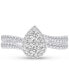 Фото #7 товара Кольцо Macy's Diamond Pear-Shaped Cluster Bridal Set