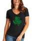 ფოტო #1 პროდუქტის Women's St. Patrick's Day Shamrock Word Art V-neck T-shirt