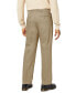 Men's Signature Relaxed Fit Pleated Iron Free Pants with Stain Defender