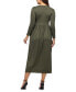 Women's Long Sleeve Empire Waist Pocket Maxi Dress