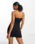 Фото #2 товара Miss Selfridge skinny strap rib cami dress in black