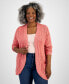 Фото #1 товара Plus Size Open-Front Pointelle Cardigan, Created for Macy's