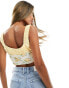 Фото #4 товара Love Triangle lace up corset top in yellow