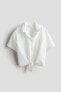 Фото #1 товара Linen-blend Tie-hem Shirt