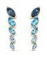 ფოტო #1 პროდუქტის Elegant Ombre Blue Topaz Marquise Bezel Set Drop Earrings in 14K Yellow Over Gold Sterling Silver