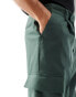 ASOS DESIGN smart wide leg cargo trousers in green