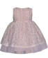 Фото #2 товара Baby Girls Lace Overlay Dress with Illusion Neckline and Ribbon Waistline