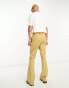 Фото #8 товара ASOS DESIGN flare suit trouser in slubby linen in beige