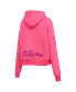 ფოტო #3 პროდუქტის Women's Pink Miami Dolphins Triple Pink Cropped Fleece Pullover Hoodie