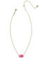 Фото #2 товара 14k Gold-Plated Framed Stone 19" Adjustable Pendant Necklace