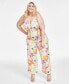 Фото #5 товара Women's Floral-Print Surplice Jumpsuit, XXS-4X, Created for Macy's