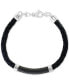 Фото #1 товара EFFY® Men's Leather Bracelet in Sterling Silver