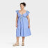 Фото #1 товара Women's Flutter Short Sleeve Midi A-Line Dress - Universal Thread Blue XXL