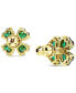 ფოტო #4 პროდუქტის Gold-Tone Idyllia Green Crystal Stud Earrings