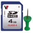 Фото #10 товара V7 SDHC Memory Card 4GB Class 4 - 4 GB - SDHC - Class 4 - 10 MB/s - 4 MB/s - Multicolour
