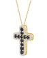 Фото #3 товара Macy's emerald (5/8 ct. t.w.) & Diamond (1/5 ct. t.w.) Cross 18" Pendant Necklace in 14k Gold (Also in Ruby & Sapphire)