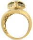 ფოტო #5 პროდუქტის EFFY® Diamond (3/8 ct. t.w.) & Tsavorite Accent Fox Ring in 14k Gold