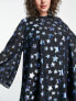 Фото #3 товара Twisted Wunder Plus retro bell sleeve mini swing dress in blue star print