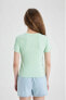 Kadın T-shirt Açık Yeşil K7064az/gn240
