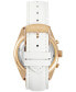 ფოტო #3 პროდუქტის Katherine Women's Chronograph White Leather Strap Watch 40mm