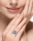 ფოტო #3 პროდუქტის EFFY® Sapphire (3-1/3 ct. t.w.) & Diamond (1/2 ct. t.w.) Swirl Statement Ring in 14k White Gold
