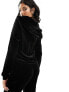 Pieces velour tracksuit top co-ord in black M - фото #7