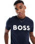 Фото #2 товара BOSS Orange thinking t-shirt in navy with logo print