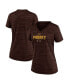 Women's Brown San Diego Padres Authentic Collection Velocity Practice Performance V-Neck T-shirt