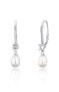Luxury silver earrings with real pearls JL0717