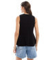 ASOS DESIGN knitted crew neck waistcoat with peplum hem in black Черный, M - EU 40-42 - фото #4