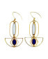 Blue and White Art Deco Earrings - фото #1