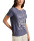 ფოტო #3 პროდუქტის Women's Paris Post Stamp Crewneck Cotton T-Shirt