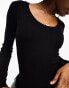 JDY ribbed round neck jumper in black