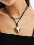 Pieces double string heart necklace in gold Золотистый - фото #7