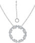 ფოტო #1 პროდუქტის Cubic Zirconia "Mom" Circle Pendant Necklace in Sterling Silver, 16" + 2" extender, Created for Macy's