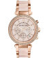 ფოტო #1 პროდუქტის Women's Chronograph Parker Blush and Rose Gold-Tone Stainless Steel Bracelet Watch 39mm MK5896