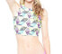 SHOSHANNA Womens Swimwear Multi Color Sleeveless Crop Bikini Top Size XL