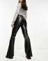 Фото #2 товара Noisy May faux leather flare trousers in black