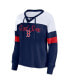 ფოტო #2 პროდუქტის Women's Navy, White Boston Red Sox Even Match Lace-Up Long Sleeve V-Neck T-shirt