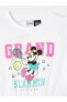 LCW Kids Bisiklet Yaka Minnie Mouse Baskılı Kısa Kollu Kız Çocuk Crop Tişört
