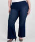 Фото #1 товара Plus Size Pull-On Flare-Leg Denim Jeans, Created for Macy's