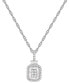ფოტო #1 პროდუქტის Diamond Round & Baguette Cluster 18" Pendant Necklace (1/3 ct. t.w.) in Sterling Silver