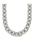 Stainless Steel Polished and Textured Link 16.5 inch Necklace