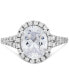 ფოტო #3 პროდუქტის IGI Certified Lab Grown Diamond Oval-Cut Halo Engagement Ring (3 ct. t.w.) in 14k White Gold