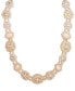 ფოტო #1 პროდუქტის Gold-Tone Crystal & Imitation Pearl Flower Cameo Collar Necklace, 16" + 3" extender