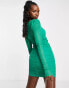 Фото #2 товара In The Style x Liberty exclusive puff sleeve ruched detail mini dress in green