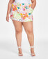 Trendy Plus Size Printed Linen Shorts, Created for Macy's