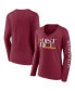 Фото #1 товара Women's Burgundy Washington Commanders Hometown Sweep Long Sleeve V-Neck T-shirt