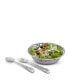 Sand-Cast Aluminum Salad Set, Olive Pattern, 3 Pieces Bowl Plus 2 Servers